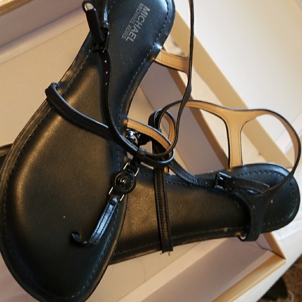 MK black sandals